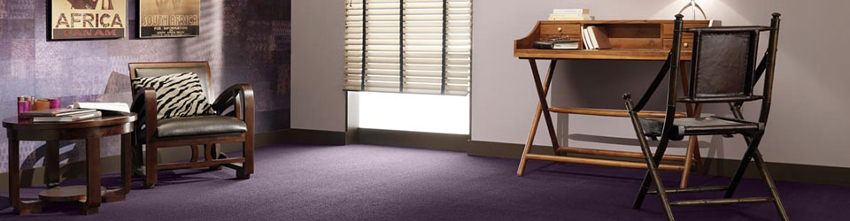 purple carpeted room setup